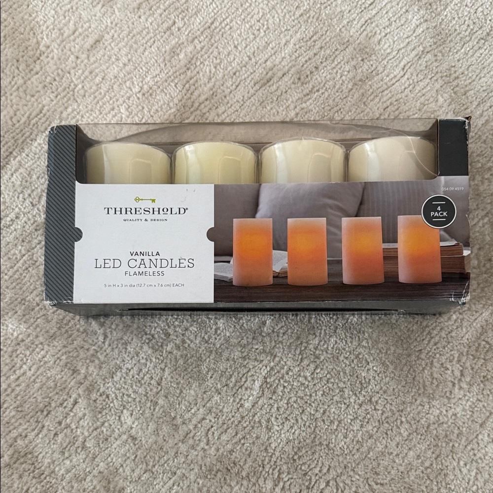 Threshold Vanilla Flameless LED Candles - Cream and Orange
